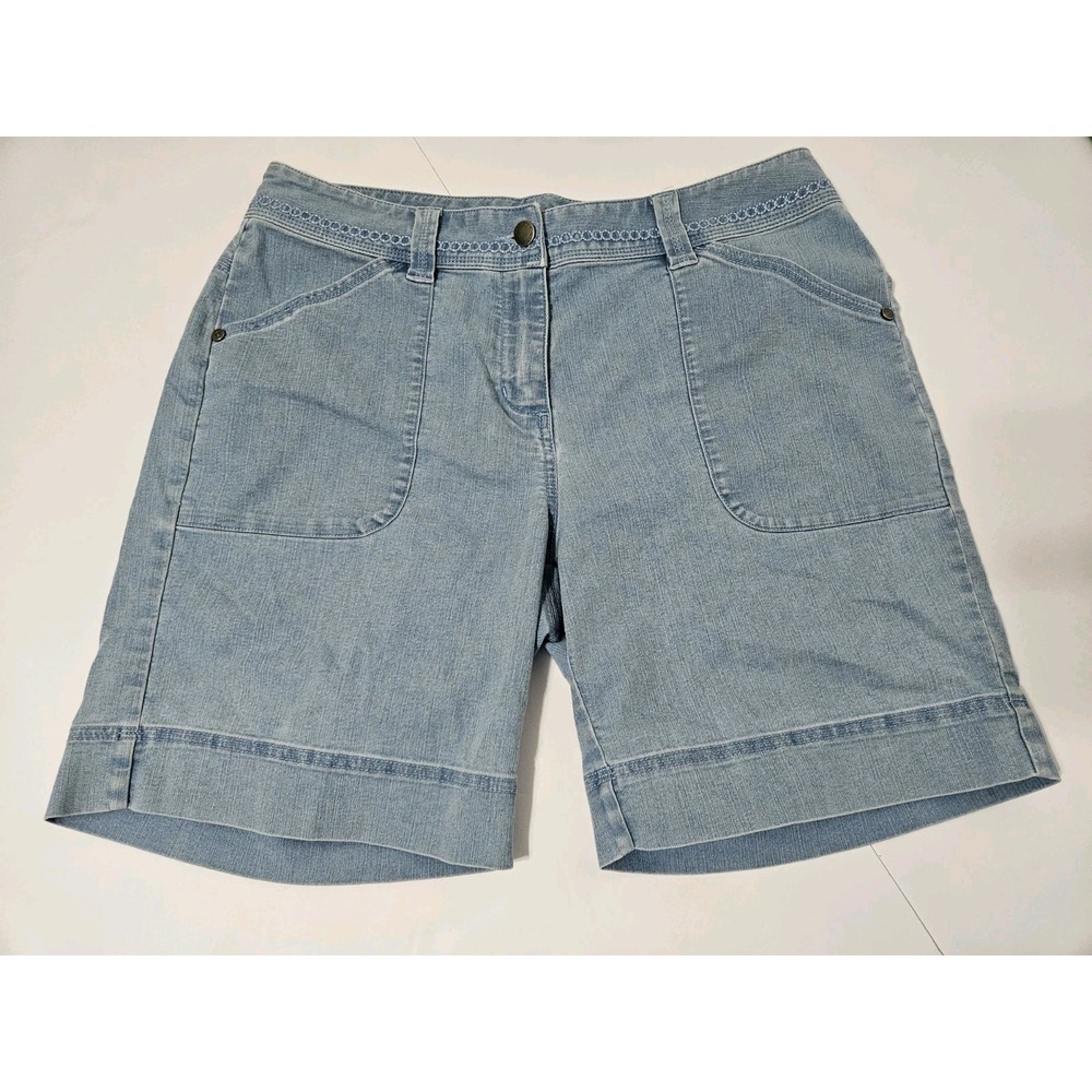 Woolrich Women's Bleached Denim Carpenter Shorts (Style 3542) Size 10/32 Inch
